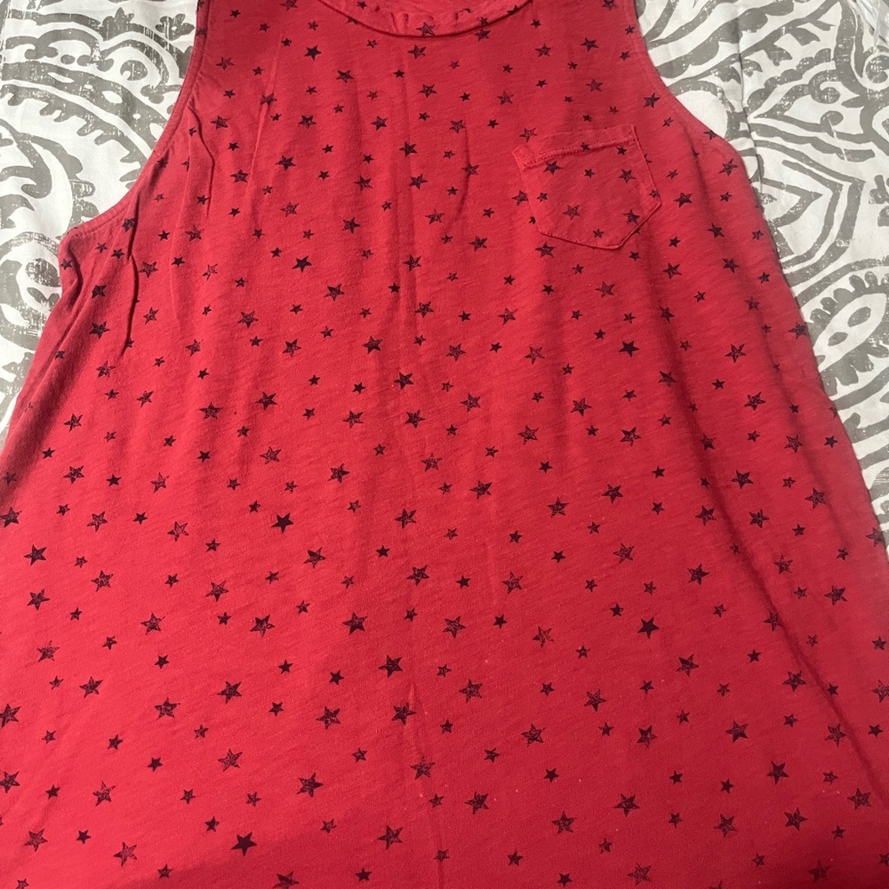 Red Star Pattern Tank Top